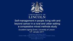 Selfmanagement in people living with and beyond cancer