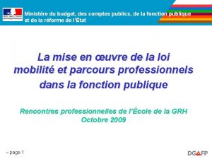 Ministre du budget des comptes publics de la