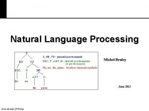 Natural Language Processing Michel Bruley June 2013 www