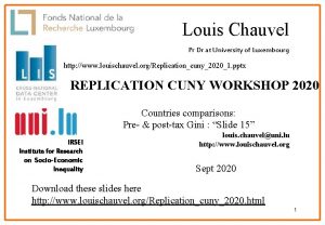 Louis Chauvel Pr Dr at University of Luxembourg