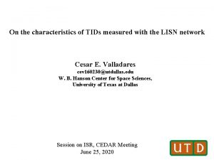 On the characteristics of TIDs measured with the