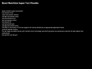 Beast Nutrition Super Test Powder beast nutrition super