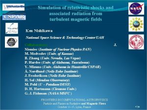 Simulation of relativistic shocks and associated radiation from