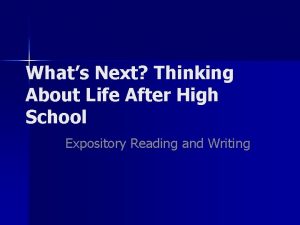 Whats Next Thinking About Life After High School