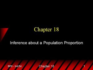 Chapter 18 Inference about a Population Proportion BPS