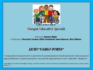 GRUPPO BES Bisogni Educativi Speciali Referente Capuano Biagio