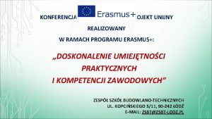 KONFERENCJA PODSUMOWUJCA PROJEKT UNIJNY REALIZOWANY W RAMACH PROGRAMU