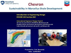 Chevron Sustainability in Marcellus Shale Development Introduction to