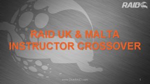RAID UK MALTA INSTRUCTOR CROSSOVER www Dive RAID