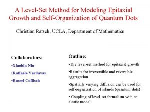 A LevelSet Method for Modeling Epitaxial Growth and