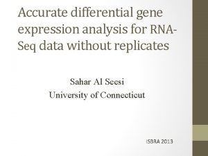 Accurate differential gene expression analysis for RNASeq data