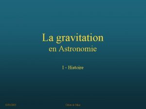 La gravitation en Astronomie I Histoire 18012005 Orbite