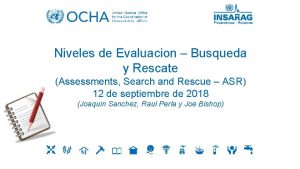 Niveles de Evaluacion Busqueda y Rescate Assessments Search