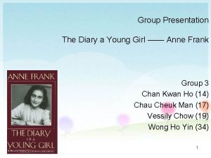 Group Presentation The Diary a Young Girl Anne