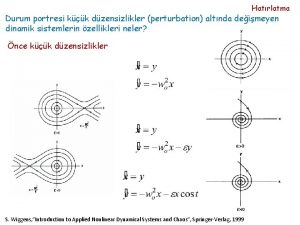 Hatrlatma Durum portresi kk dzensizlikler perturbation altnda deimeyen