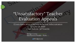 Unsatisfactory Teacher Evaluation Appeals Illinois Association of School