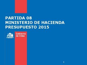 PARTIDA 08 MINISTERIO DE HACIENDA PRESUPUESTO 2015 1