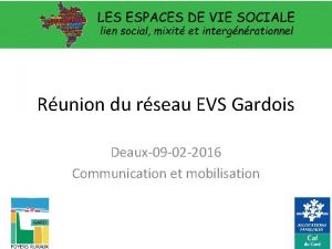 Runion du rseau EVS Gardois Deaux09 02 2016