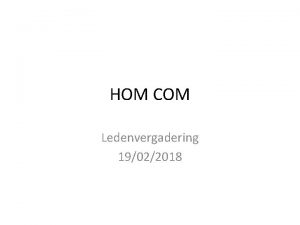 HOM COM Ledenvergadering 19022018 Google Google voorspelt met