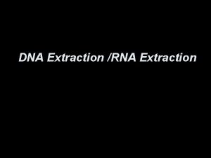 DNA Extraction RNA Extraction The Different Types and
