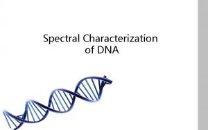 Spectral Characterization of DNA DNA Deoxyribonucleic acid DNA