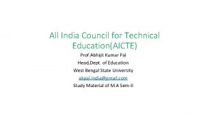 All India Council for Technical EducationAICTE Prof Abhijit