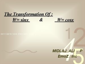 The Transformation Of W sinx W cosx MIDLAJ