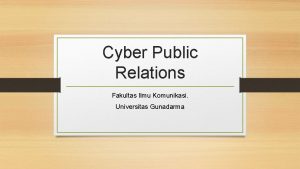Cyber Public Relations Fakultas Ilmu Komunikasi Universitas Gunadarma