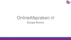Online Afspraken nl Escape Rooms Online Afspraken nl