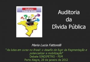 Auditoria da Di vida Pu blica Maria Lucia