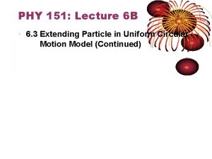 PHY 151 Lecture 6 B 6 3 Extending