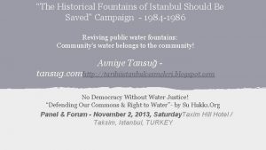 The Historical Fountains of Istanbul Should Be Saved