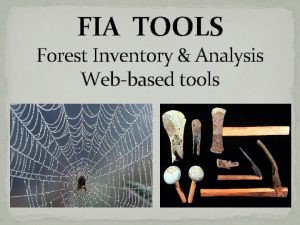 FIA TOOLS Forest Inventory Analysis Webbased tools FIA