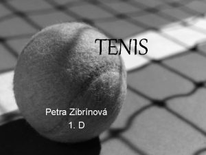 TENIS Petra Zibrnov 1 D vod Tenis m
