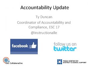 Accountability Update Ty Duncan Coordinator of Accountability and