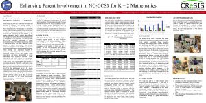 Enhancing Parent Involvement in NCCCSS for K 2