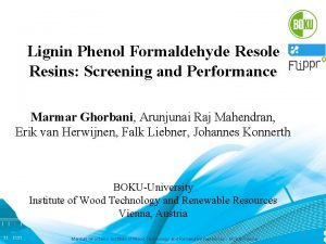 Lignin Phenol Formaldehyde Resole Resins Screening and Performance