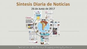 Sntesis Diaria de Noticias 26 de Junio de