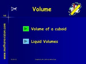 Volume www mathsrevision com N 3 Volume of