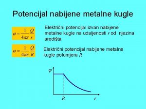 Potencijal nabijene metalne kugle Elektrini potencijal izvan nabijene