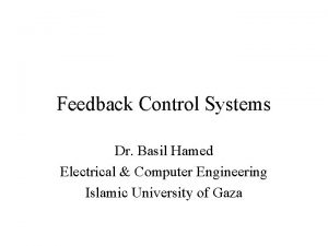 Feedback Control Systems Dr Basil Hamed Electrical Computer