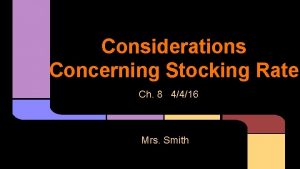 Considerations Concerning Stocking Rate Ch 8 4416 Mrs