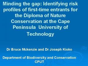 Minding the gap Identifying risk profiles of firsttime