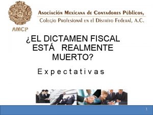 EL DICTAMEN FISCAL EST REALMENTE MUERTO Expectativas 1