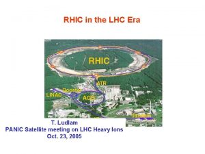 RHIC in the LHC Era T Ludlam PANIC