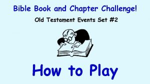 Bible Book and Chapter Challenge Old Testament Events