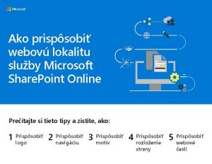 Ako prispsobi webov lokalitu sluby Microsoft Share Point