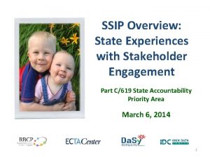 SSIP Overview State Experiences with Stakeholder Engagement Part