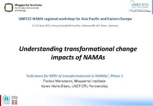 UNFCCC NAMA regional workshop for Asia Pacific and