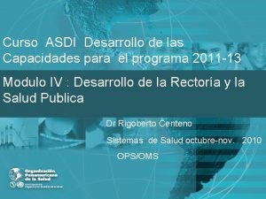 Curso ASDI Desarrollo de las Capacidades para el